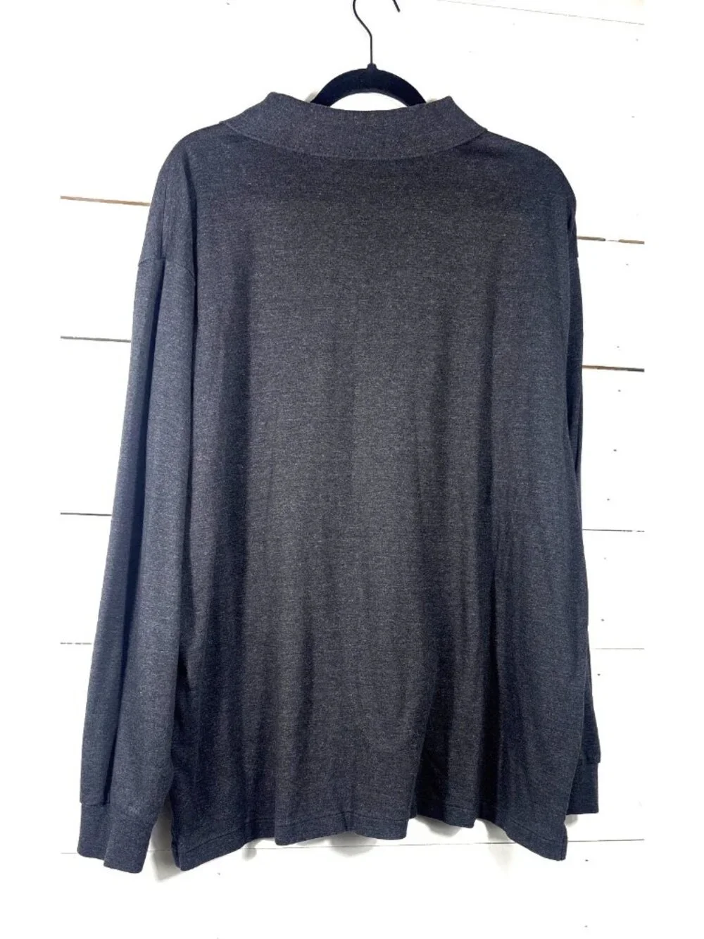 Polo Ralph Lauren 2XLT Long Sleeve Polo Shirt Heather Gray Cotton Blend
